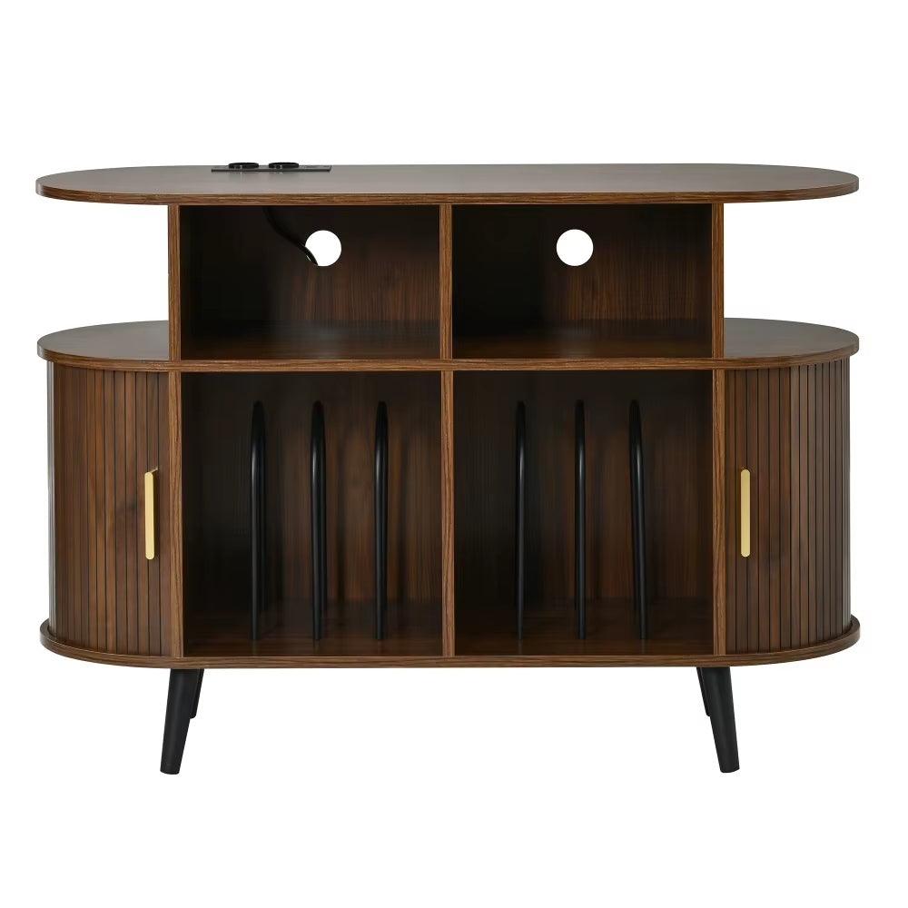 Meuble vinyle ovale 110 cm — vue de face