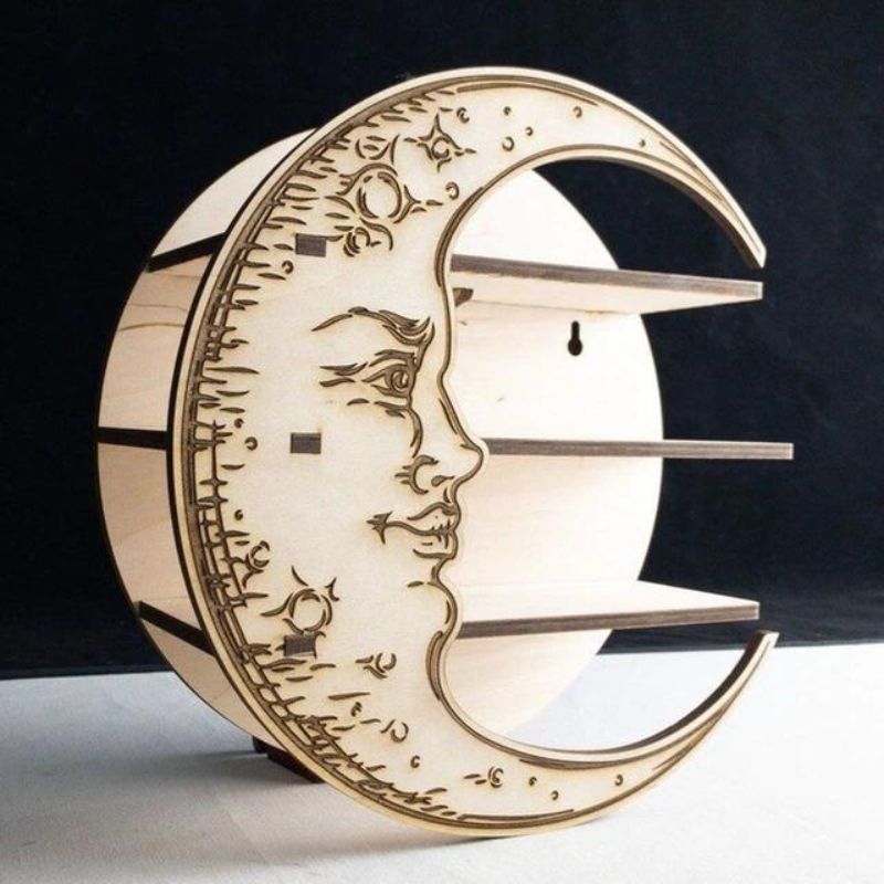 Étagère murale bois - Bibliothèque murale - Moon