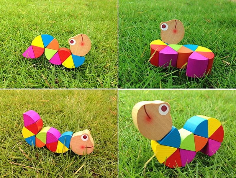 Chenille et Crocodile flexible en bois | Montessori