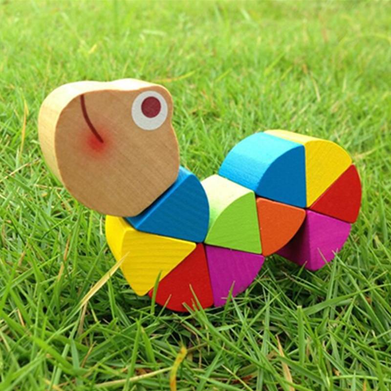 Chenille et Crocodile flexible en bois | Montessori
