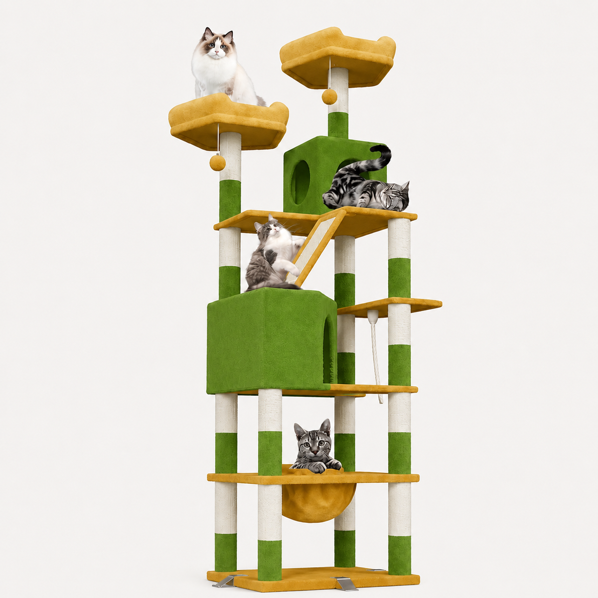 Arbre à chat XXL pour Maine Coon 208 cm | Hamac et plateformes renforcées | Everest