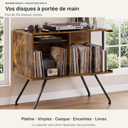 Rangement des vinyles et accessoires d’écoute