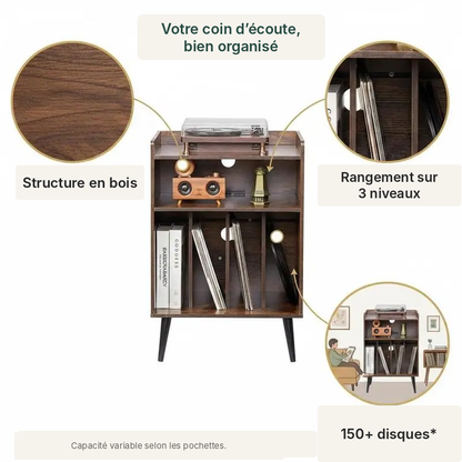 Rangement vinyle sur trois niveaux