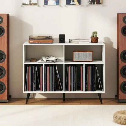 Meuble vinyle blanc — vue de face en situation