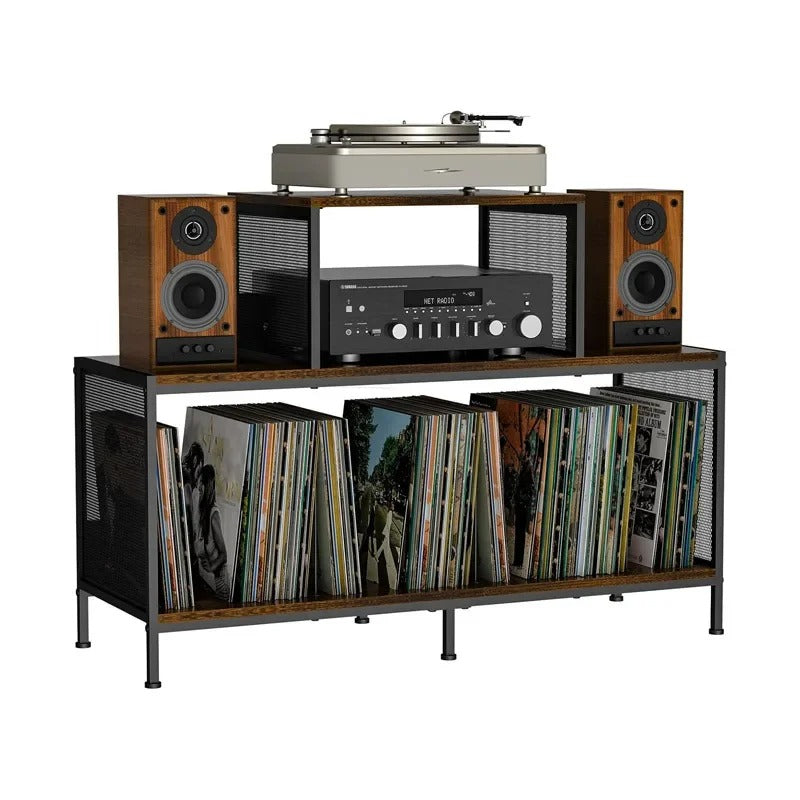 Meuble audio et vinyles — vue de face