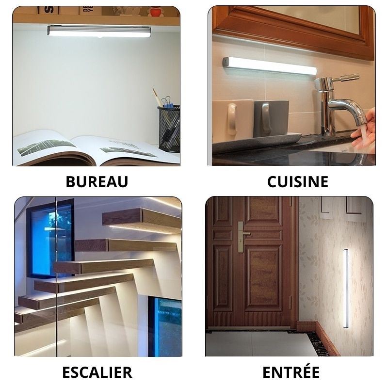 Lampe réglette à LED sans fil avec détecteur de mouvement