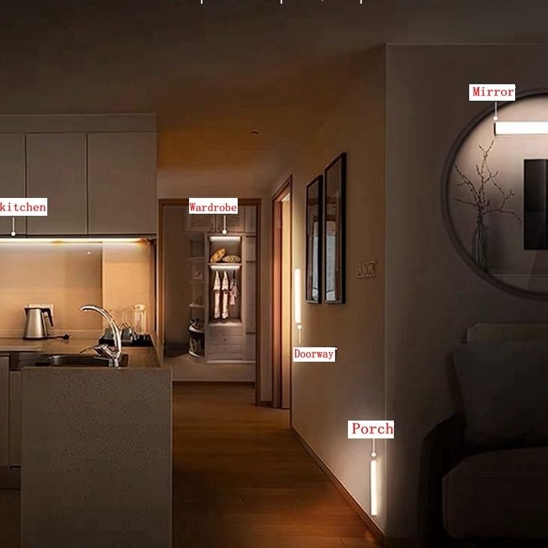 Lampe réglette à LED sans fil avec détecteur de mouvement