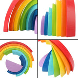 Arc-en-ciel en bois multicolore | Montessori