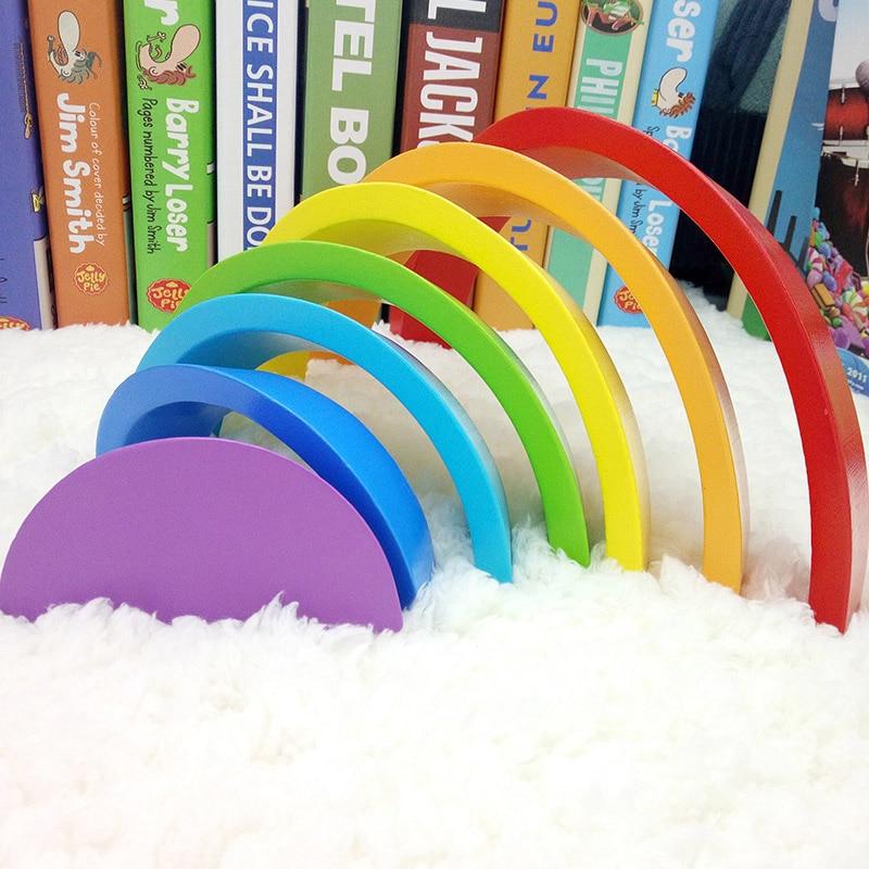 Arc-en-ciel en bois multicolore | Montessori