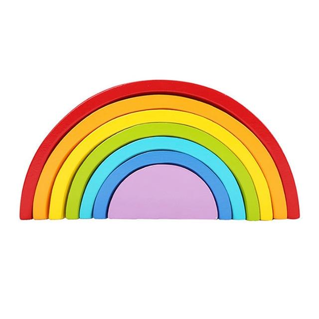 Arc-en-ciel en bois multicolore | Montessori
