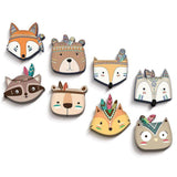 Décorations murales en bois  "Animaux Hippies"