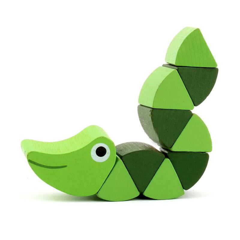 Chenille et Crocodile flexible en bois | Montessori